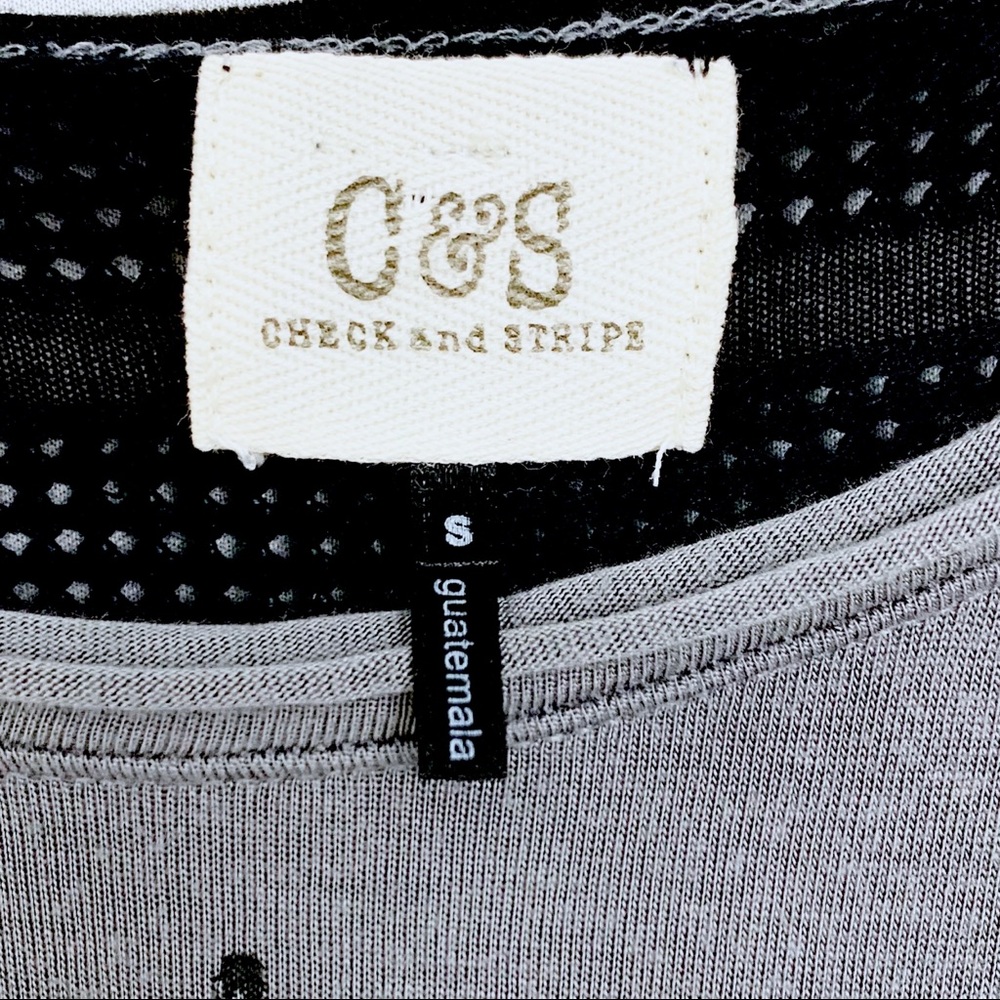 C & S Free Voice Grey Festival Boho Shirt Small - Picture 6 of 7